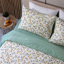 Комплект постельного белья 2 спальный  цветочно зелёный Respect