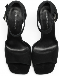 Черные открытые туфли из натурального велюра RESPECT PREMIUM