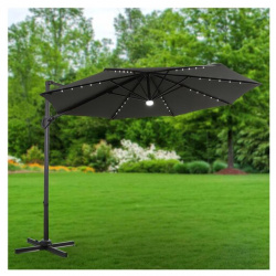 Зонт садовый серый  3х3 м с регулировкой высоты и светодиодной подсветкой Green Days