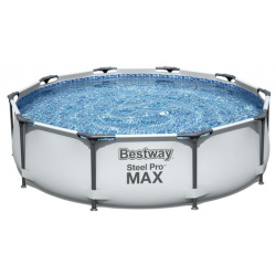 Каркасный бассейн Steel Pro Max Bestway 305 х 76 (305x76) см  круглый 4678 л цвет серый арт 56406