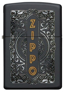 Оригинальная бензиновая зажигалка ZIPPO Classic 49535 с покрытием Black Matte 