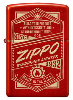 Оригинальная бензиновая зажигалка ZIPPO Classic 48620 с покрытием Metallic Red 
