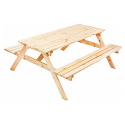 Комплект мебели  ФОТОН Пикник (стол 2 скамьи) без окраски Практичный и удобный
