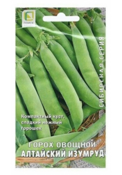 Семена Горох овощной Алтайский изумруд 10 г  3 пачки Нет бренда