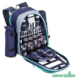 Набор для пикника Green Glade T3171  35 премд синий/серый Функциональный и