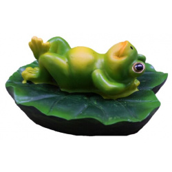 Садовая фигура ТулаСад Лягушка на спине зеленый/желтый  6 см Хорошие сувениры