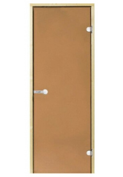 Дверь для сауны Harvia 8х19 (стеклянная  бронза коробка сосна) D81901M