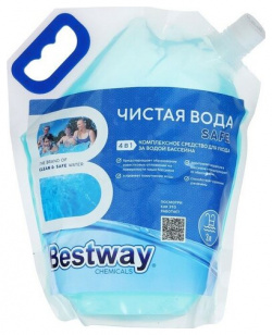 Универсальное жидкое средство дезинфектор 4 в 1 для бассейна "Чистая вода" Bestwаy Chemicals 3 л Bestway