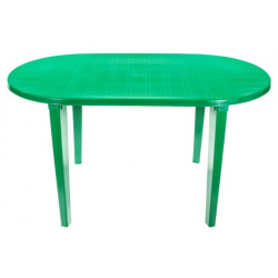 Стол обеденный садовый  Стандарт Пластик овальный ДхШ: 140х80 см зеленый