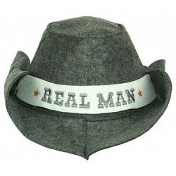 Шляпа для бани "Real man" Рушер Оригинальная банная шапка в виде ковбойской