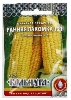 Семена Кукуруза сахарная "Ранняя лакомка 121"  серия Кольчуга NEW 5 г Русский огород