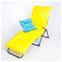 Накидка подушка матрас чехол для шезлонга садовой мебели качелей стульев водоотталкивающий 195*63*3 5 WOWPUFF желтый 