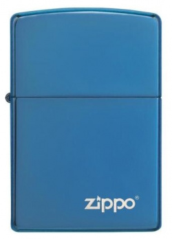 Оригинальная бензиновая зажигалка ZIPPO 20446ZL Logo с покрытием Sapphire В
