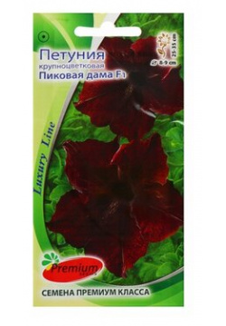 Семена цветов Петуния крупноцветковая "Пиковая дама" F1 Premium seeds 