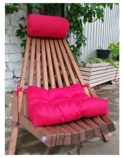Набор подушек (валик + квадрат) для кресла кентукки / шезлонга  цвет красный студия ателье
