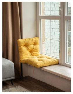 Матрас подушка на качели  скамейку или подвесное кресло жёлтая Электроком В