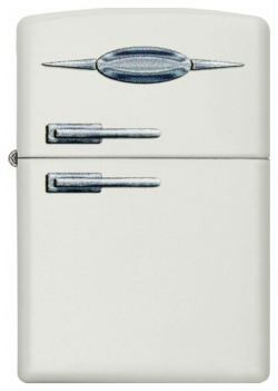 Оригинальная бензиновая зажигалка ZIPPO Classic 49636 Retro Fridge Design с покрытием White Matte  Ретро Холодильник