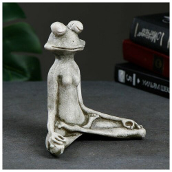 Фигура "Лягушка йог в позе лотоса" 16х16х6см  серый камень Хорошие сувениры