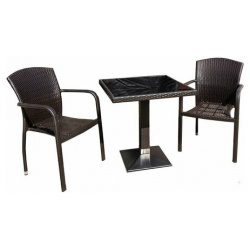 Комплект садовой мебели Garden story Амиго Мини (2 кресла  1 стол) коричневый