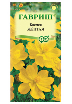 Семена Космея Желтая  0 3г Гавриш Цветочная коллекция 10 пакетиков