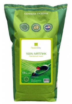 Смесь семян ГазонCity Мятлик 100% Партерный газон  7 5 кг Семена газонной травы