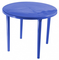 Стол обеденный садовый  Стандарт Пластик круглый ДхШ: 90х90 см синий