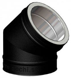 Дымоход Schiedel Permeter 25 Отвод 45° (⌀ 150/200 мм)(Черный цвет) 