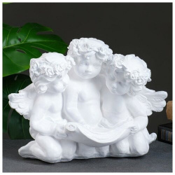 Фигура "Ангел тройной" белый 16х28х22см Хорошие сувениры 