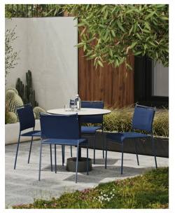 ArtCraft / Комплект уличных стульев 4 шт  Easy садовый стул на металлокаркасе синего цвета дачный для кафе террасу