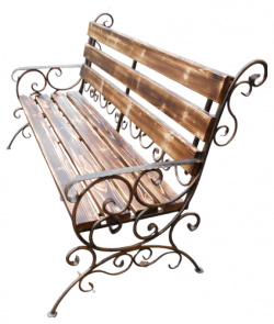 Кованая скамейка садовая  металлическая скамья лавочка для дачи МА 20 Мастерская Кузнеца