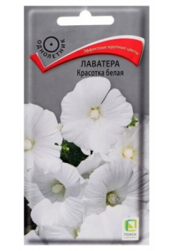 Семена цветов Лаватера Красотка белая  0 3 г 4 шт Китай