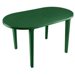 Стол обеденный садовый  Стандарт Пластик овальный ДхШ: 140х80 см темно зеленый