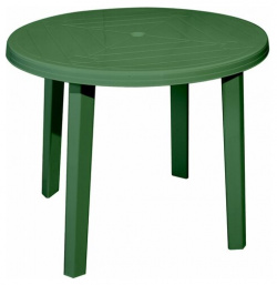 Стол садовый круглый обеденный 91x71x91 см  пластик цвет темно зеленый Стандарт