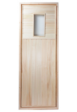 Дверь для бани со стеклом осина Вологда без петель (1900х700 мм  24 кг) Печник Д
