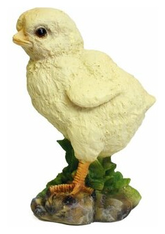 Фигурка декоративная садовая Цыплёнок смотрит вперед  высота 13 5 см KSMR 123348/F070 NoBrand