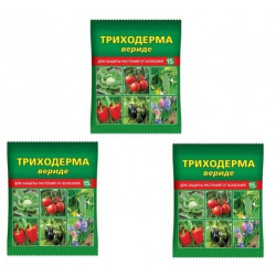 "Триходерма вериде" 15 г  комплект 3 шт для комплексного лечения и профилактики различных инфекционных заболеваний у овощей Ваше хозяйство