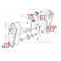 Комплект сальников редуктора мотоблока нева МБ3 2013г  4шт Автокомпонент