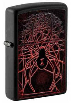 Зажигалка ZIPPO Spider Design с покрытием Black Matte  латунь/сталь чёрная матовая 38x13x57 мм