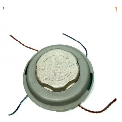 Катушка с леской для триммера полуавтоматическая на четыре лески (болт М10*1 25 левая) алюминиевой кнопкой китай 