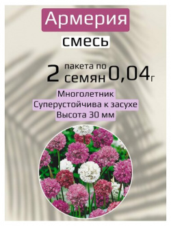 Цветы Армерия красивая смесь 2 пакета по 0 04г семян Русский Огород 