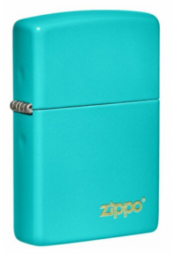 Зажигалка бензиновая ZIPPO Classic с покрытием Flat Turquoise  латунь/сталь бирюзовая глянцевая