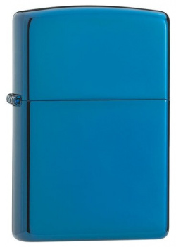 Зажигалка бензиновая ZIPPO Classic с покрытием Sapphire  латунь/сталь синяя глянцевая