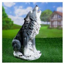 Садовая фигура "Волк" сидит 22х28х50см Хорошие сувениры 
