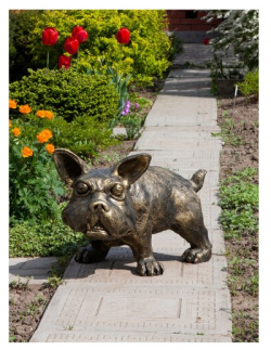 Садовая скульптура Bogacho Собака Клайд бронзового цвета ручная работа 