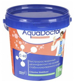 Быстрорастворимый хлор AquaDoctor 1kg AQ15540 Артикул № 744300  Препарат в