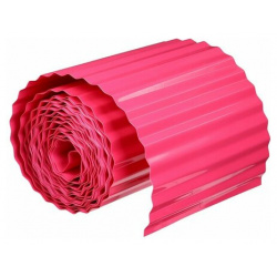 Лента бордюрная Greengo 0 2х9 м  толщина 6 мм пластиковая гофра розовая