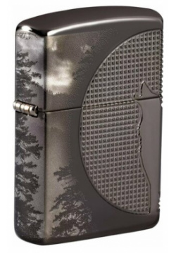 Зажигалка ZIPPO Armor Wolf с покрытием High Polish Black Ice  латунь/сталь чёрная 38x13x57 мм