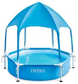 Каркасный бассейн INTEX Metal Frame 28209  183х38 см (с навесом) Форма: Круг
