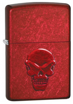 Зажигалка ZIPPO Doom с покрытием Candy Apple Red  латунь/сталь красная глянцевая 38x13x57 мм