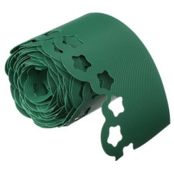 Лента бордюрная  0 15 × 9 м толщина 1 2 мм пластиковая фигурная зелёная Greengo